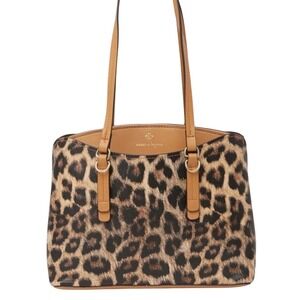 Nanette Lepore Liam Triple Section Shoulder Bag‎ Cheetah Print Faux Leather